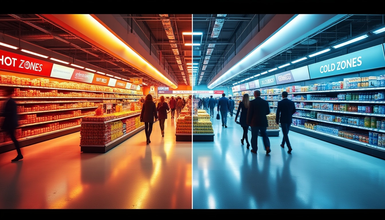 découvrez comment identifier les zones chaudes et froides dans un plan de magasin pour optimiser l'agencement de vos produits et améliorer l'expérience client.